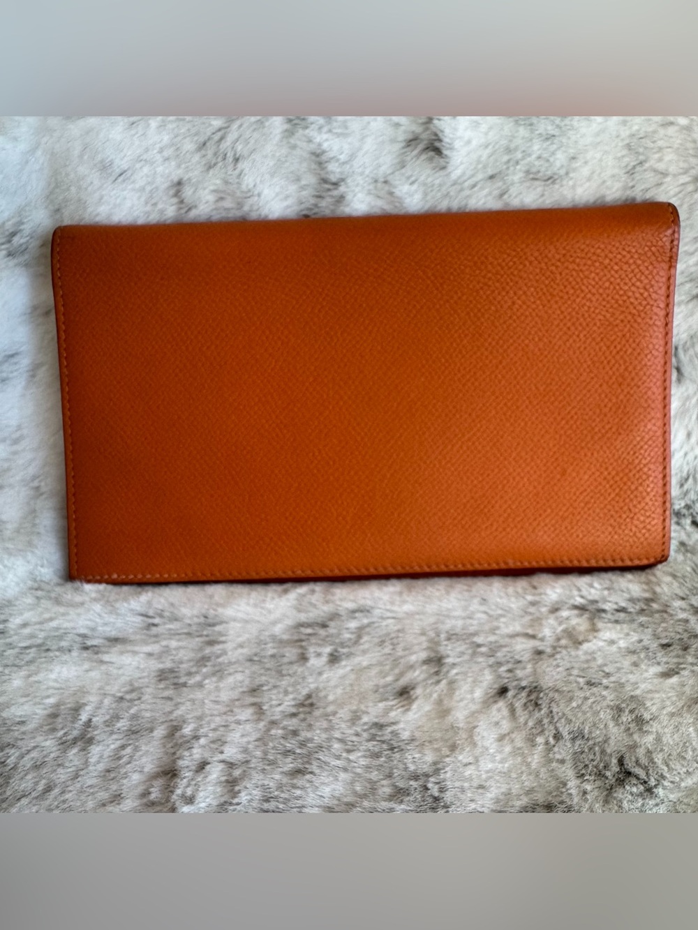 Hermès Vision II Verso Agenda Passport Cover Chevre Mysore Orange Leather P0326
